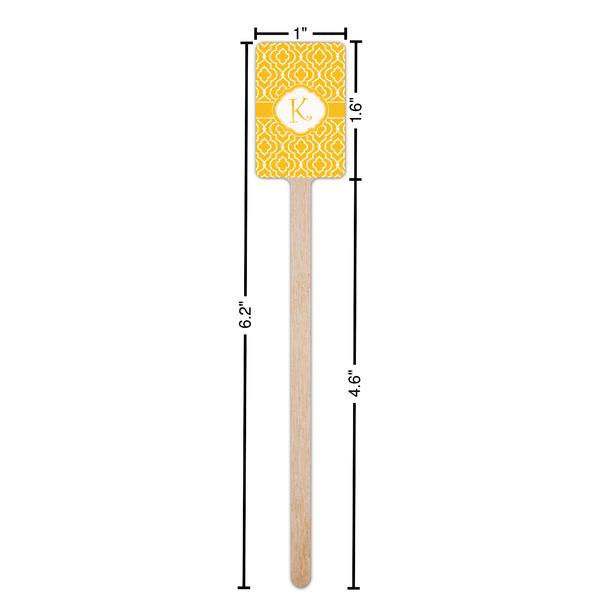 Trellis Wooden 6.25" Stir Stick - Rectangular - Dimensions