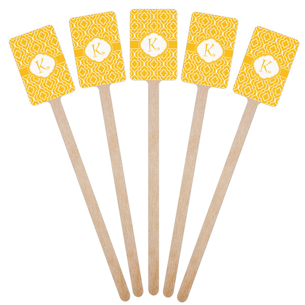 Trellis Wooden 6.25" Stir Stick - Rectangular - Fan View