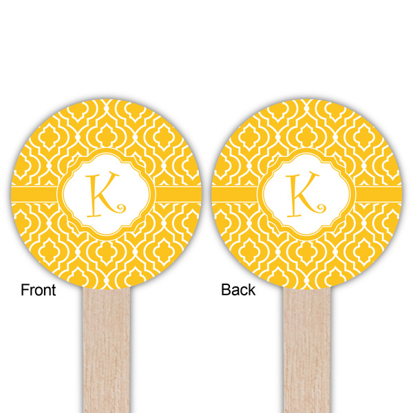 Trellis Wooden 6" Food Pick - Round - Double Sided - Front & Back