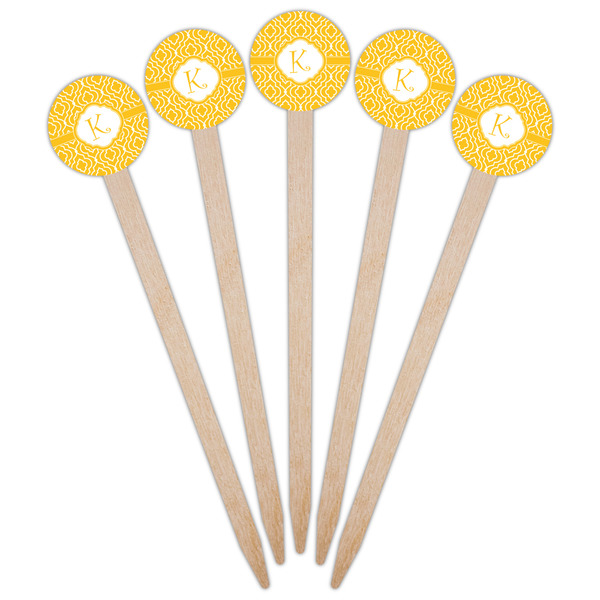 Trellis Wooden 6" Food Pick - Round - Fan View