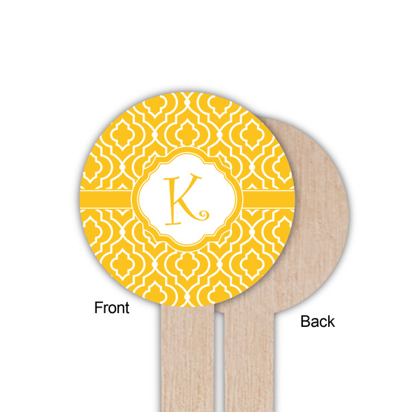 Trellis Wooden 6" Food Pick - Round - Single Sided - Front & Back
