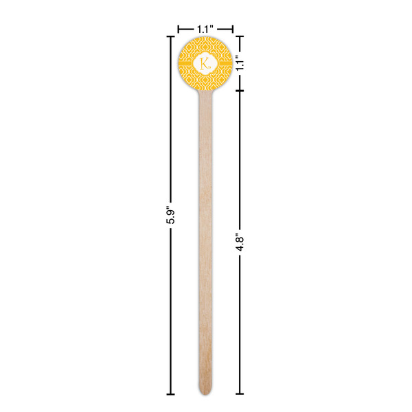 Trellis Wooden 6" Stir Stick - Round - Dimensions