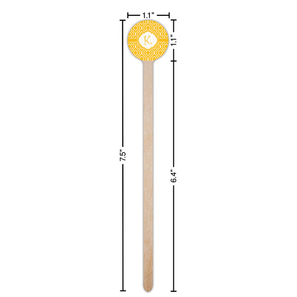 Trellis Wooden 7.5" Stir Stick - Round - Dimensions