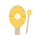 Trellis Oval Wooden Food Picks - Single Sided (Personalized)