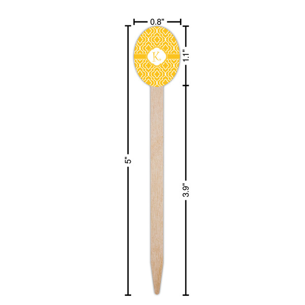 Trellis Wooden Food Pick - Oval - Dimensions