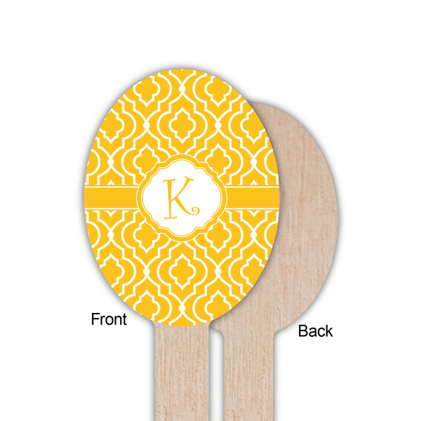 Trellis Wooden Food Pick - Oval - Single Sided - Front & Back