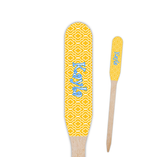 Custom Trellis Paddle Wooden Food Picks - Double Sided (Personalized)