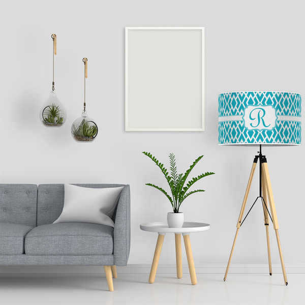 Geometric Diamond 12" Drum Lampshade - LIFESTYLE
