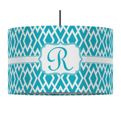 Geometric Diamond 12" Drum Pendant Lamp - Fabric (Personalized)