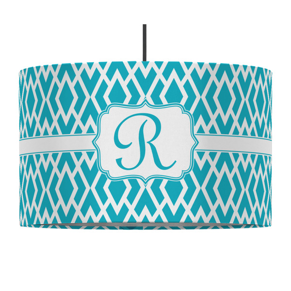 Geometric Diamond 12" Drum Lampshade - PENDANT (Fabric)