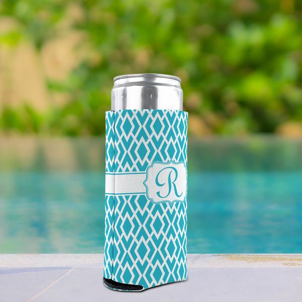 Geometric Diamond Can Cooler - Tall 12oz - In Context