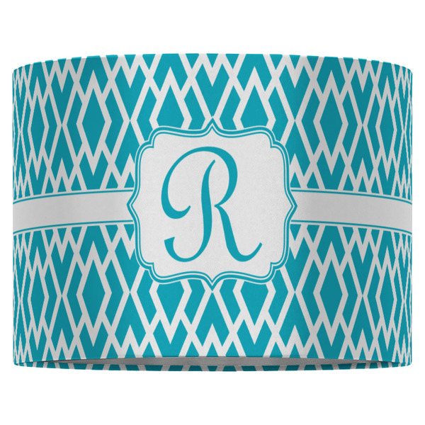 Geometric Diamond 16" Drum Lampshade - FRONT (Fabric)