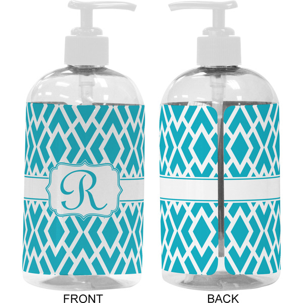 Geometric Diamond 16 oz Plastic Liquid Dispenser- Approval- White