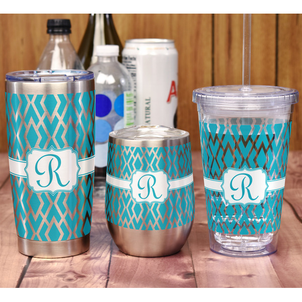 Geometric Diamond 20oz SS Tumbler - Full Print - In Context
