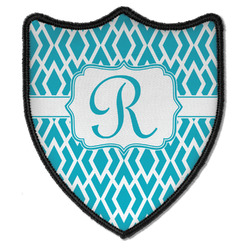 Geometric Diamond Iron On Shield Patch B w/ Initial