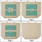Geometric Diamond 3 Reusable Cotton Grocery Bags - Front & Back View