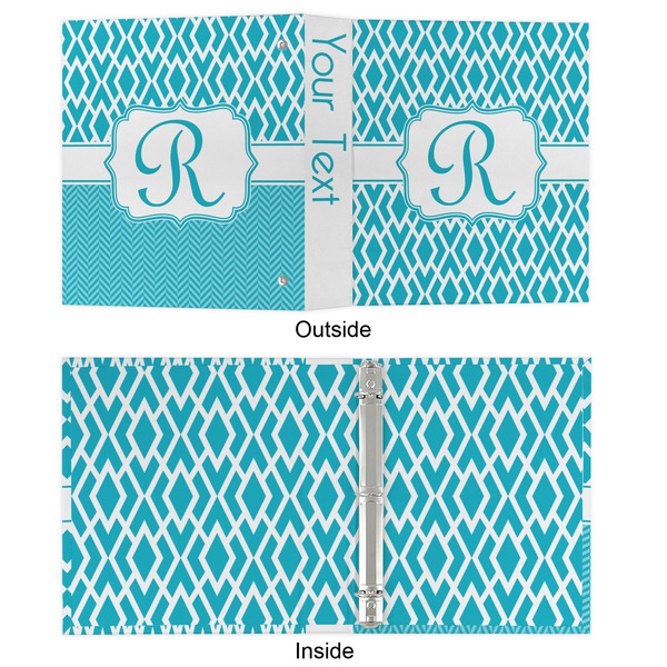 Geometric Diamond 3 Ring Binders - Full Wrap - 1" - APPROVAL