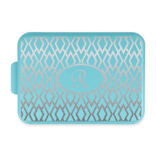 Custom Geometric Diamond Aluminum Baking Pan with Teal Lid (Personalized)