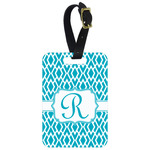 Geometric Diamond Metal Luggage Tag w/ Initial