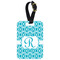 Geometric Diamond Metal Luggage Tag w/ Initial