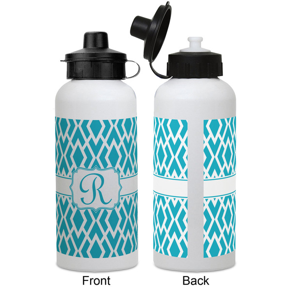 Geometric Diamond Aluminum Water Bottle - White APPROVAL