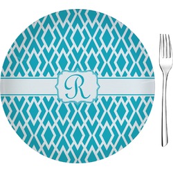 Geometric Diamond 8" Glass Appetizer / Dessert Plates - Single or Set (Personalized)
