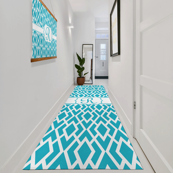 Geometric Diamond Area Rug Sizes - In Context (vertical)