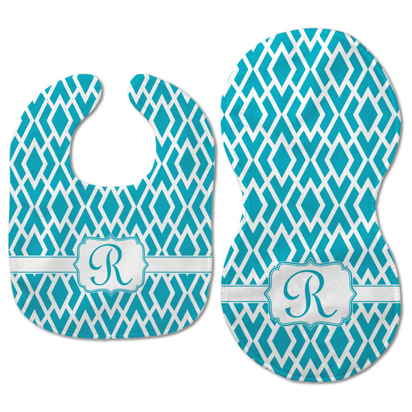 Geometric Diamond Baby Bib & Burp Set - Approval (new bib & burp)