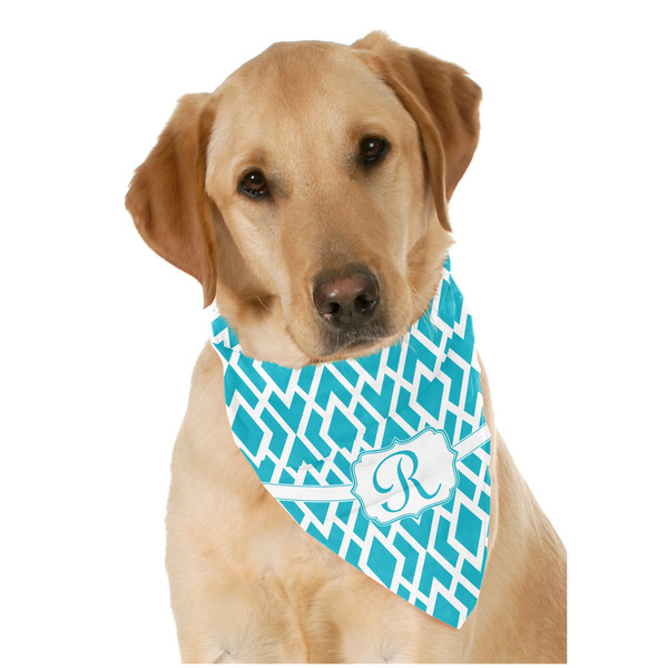 Custom Geometric Diamond Dog Bandana Scarf w/ Initial