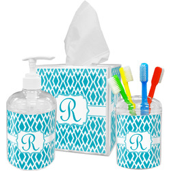 Geometric Diamond Acrylic Bathroom Accessories Set w/ Initial