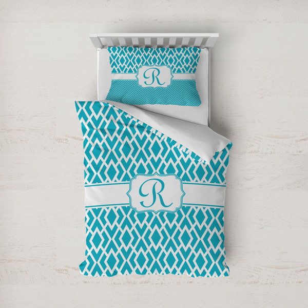 Custom Geometric Diamond Duvet Cover Set - Twin (Personalized)