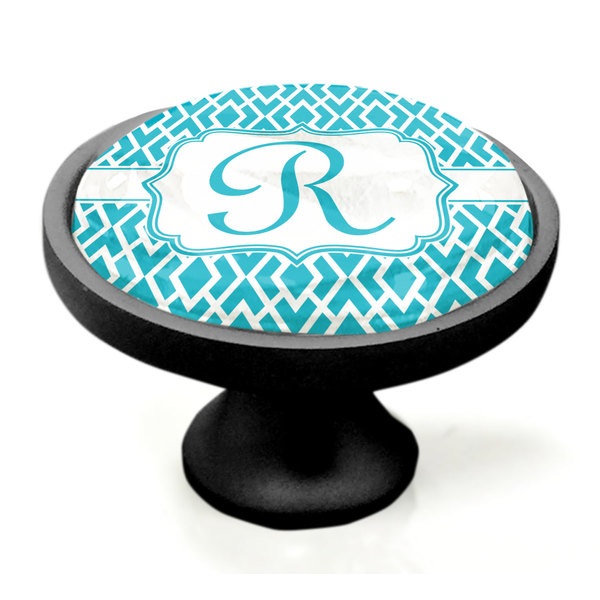 Geometric Diamond Black Custom Cabinet Knob (Side)