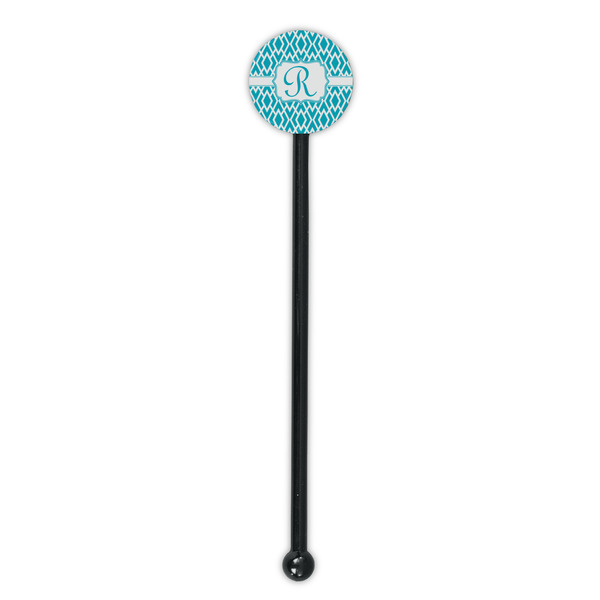 Geometric Diamond Black Plastic 5.5" Stir Stick - Round - Single Stick