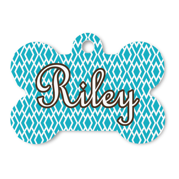 Custom Geometric Diamond Bone Shaped Dog ID Tag (Personalized)