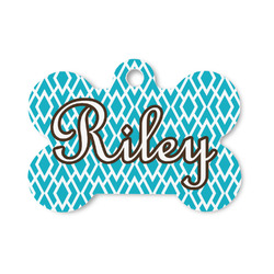 Geometric Diamond Bone Shaped Dog ID Tag - Small (Personalized)