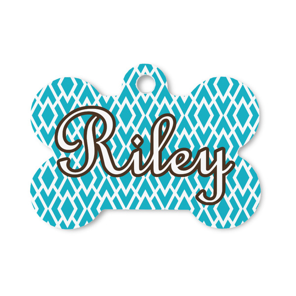Custom Geometric Diamond Bone Shaped Dog ID Tag - Small (Personalized)