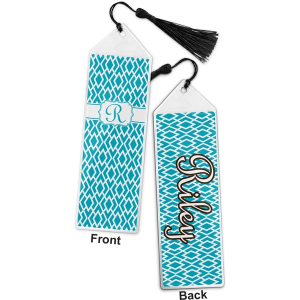 Geometric Diamond Bookmark with tassel - Front and Back