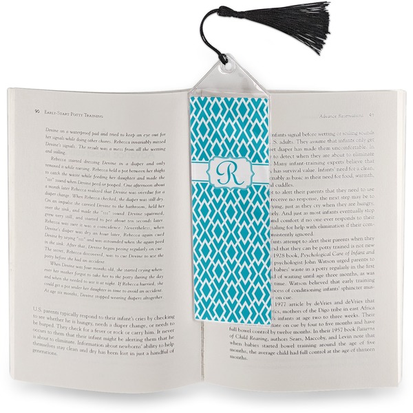 Geometric Diamond Bookmark with tassel - In book