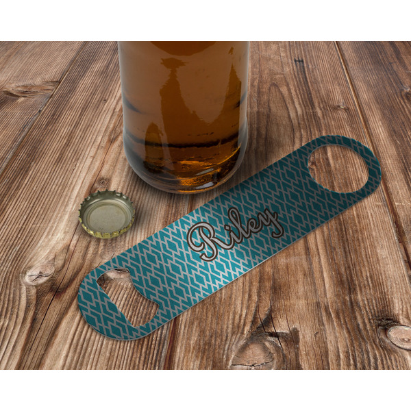 Geometric Diamond Bottle Opener - In Use