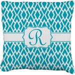 Geometric Diamond Faux-Linen Throw Pillow 18" (Personalized)