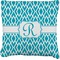 Geometric Diamond Faux-Linen Throw Pillow 18" (Personalized)