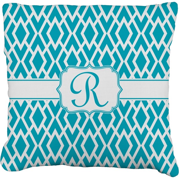 Custom Geometric Diamond Faux-Linen Throw Pillow 20" (Personalized)