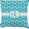 Geometric Diamond Faux-Linen Throw Pillow 20" (Personalized)
