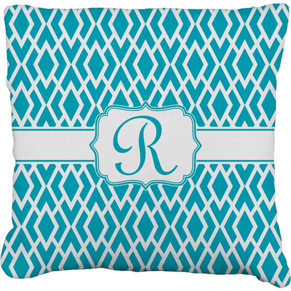 Custom Geometric Diamond Faux-Linen Throw Pillow 26" (Personalized)