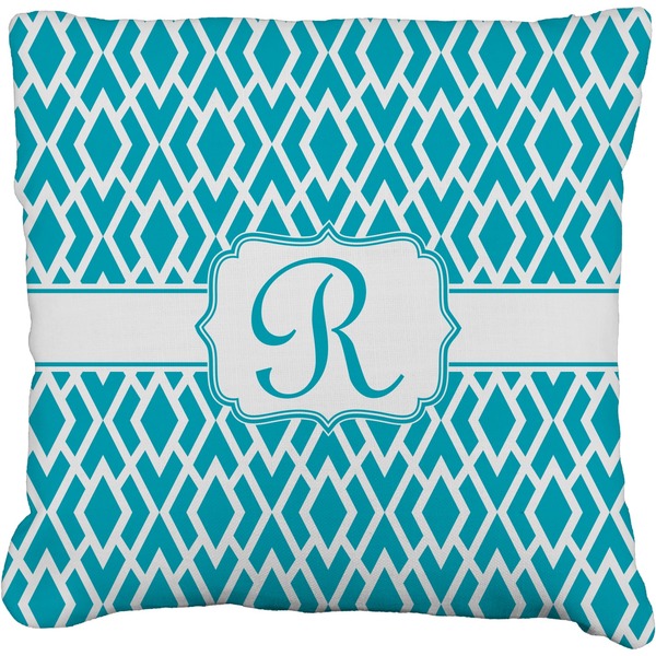 Custom Geometric Diamond Faux-Linen Throw Pillow (Personalized)