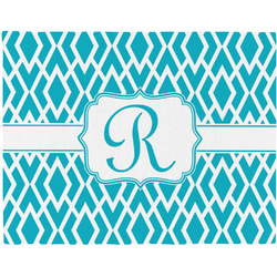Geometric Diamond Woven Fabric Placemat - Twill w/ Initial