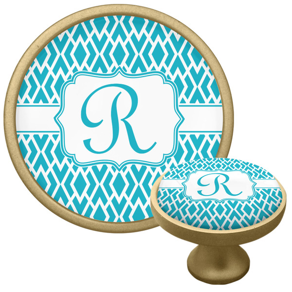 Geometric Diamond Cabinet Knob - Gold - Multi Angle