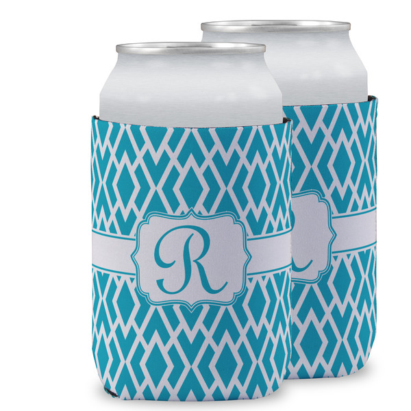 Custom Geometric Diamond Can Cooler (12 oz) w/ Initial