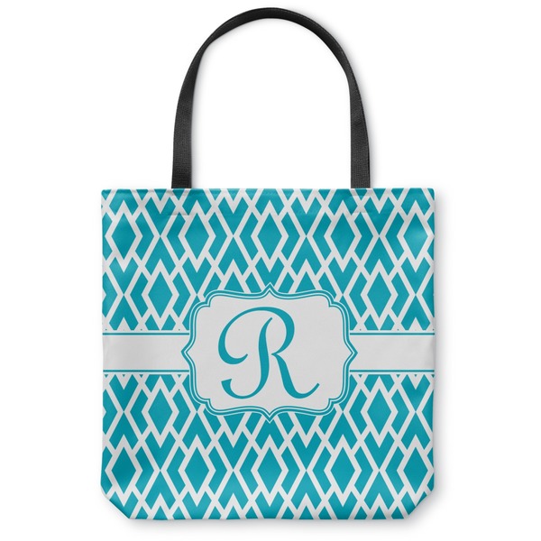 Custom Geometric Diamond Canvas Tote Bag - Small - 13"x13" (Personalized)