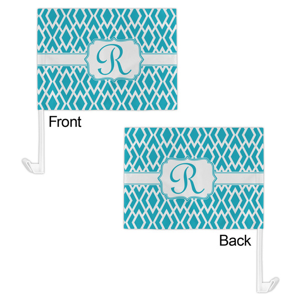 Geometric Diamond Car Flag - 11" x 8" - Front & Back View